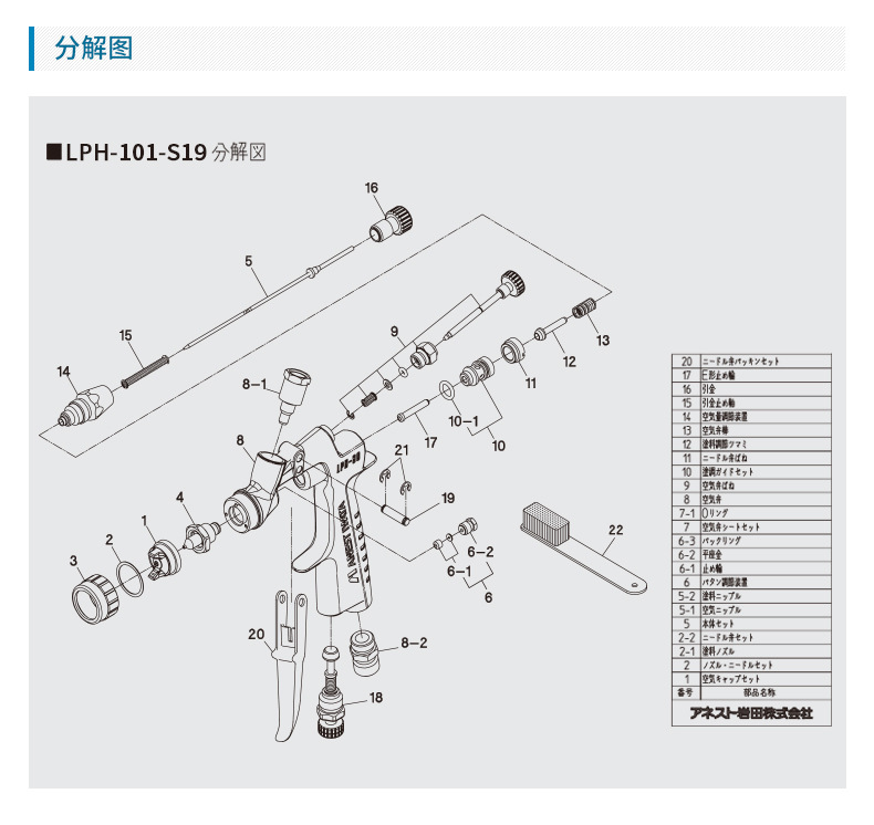 IWATA岩田手动喷枪 LPH-101-S19上壶光触媒自清洁涂料喷枪示例图6