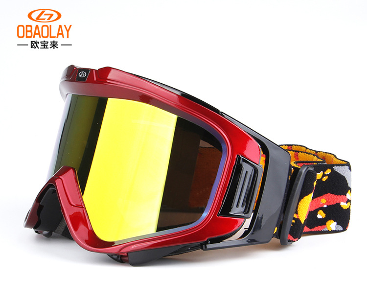 厂家批发欧宝来H007男女新款双层防雾滑雪眼镜摩托镜防风镜示例图4