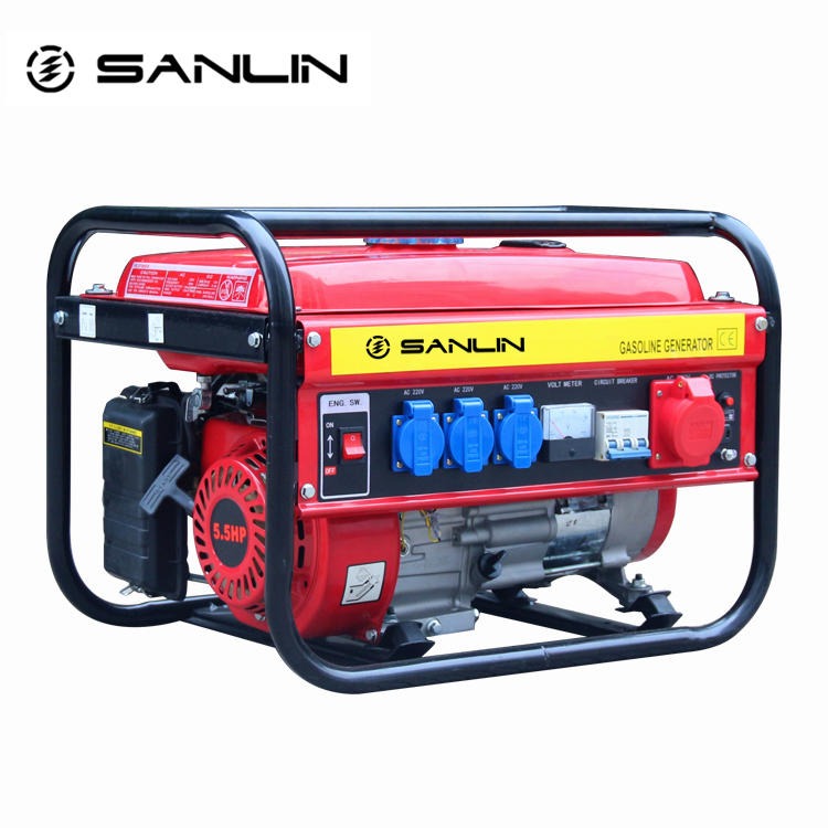 SANLIN动力2KW汽油发电机 G2500 汽油发电机组220V上海2KW小型汽油发电机手启动汽油发电机
