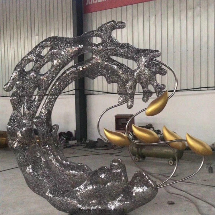 不锈钢镂空水花雕塑 抽象镂空水花雕塑 金属抽象水花 佰盛