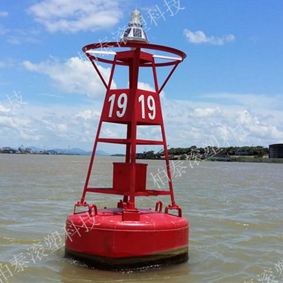 防止船只触礁警示航标 带雷达反射器聚乙烯航道浮标价格图片