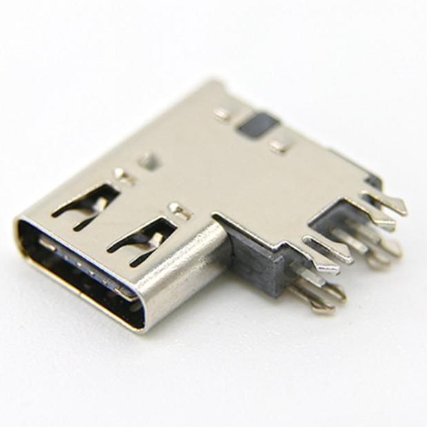 侧插加高6P type C母座 USB3.1 C型侧立式 大电流