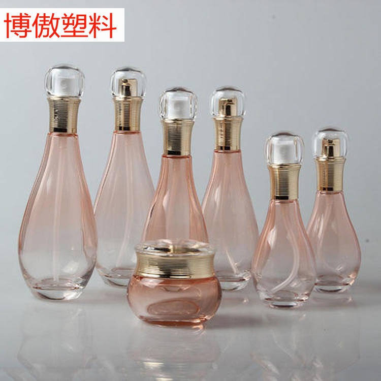 金色韩风高端包装瓶 博傲塑料 试用包装瓶 乳液瓶 化妆塑料透明瓶 四方瓶