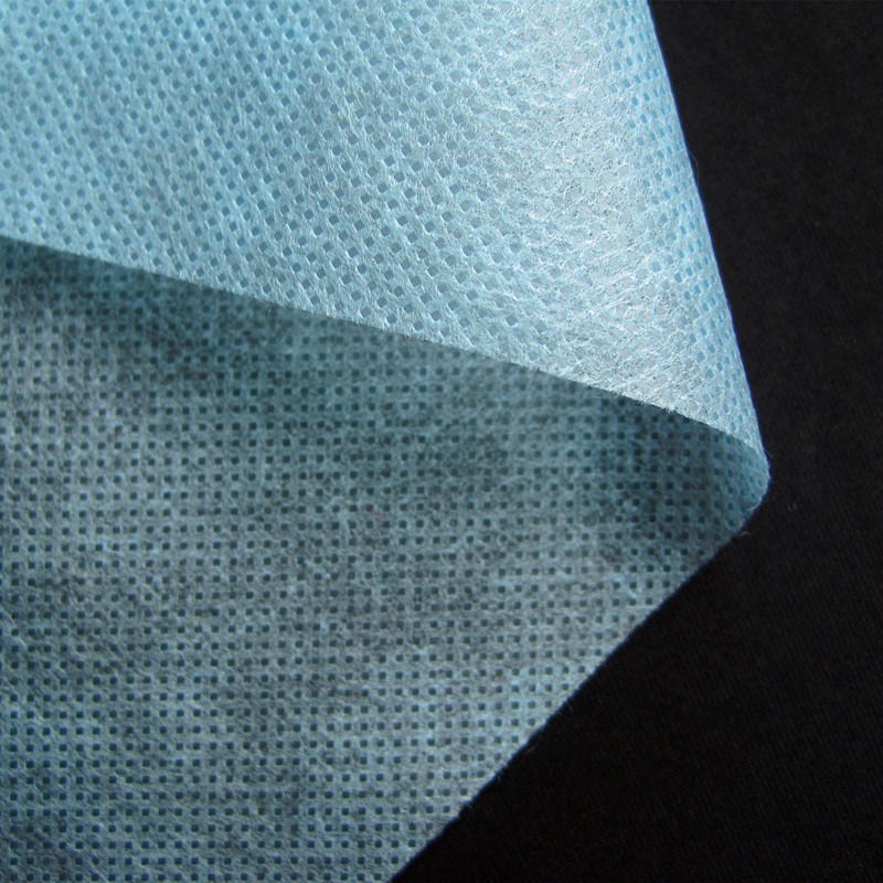 工厂定制三层平面口罩外层用蓝色方格纹25克ss无纺布 口罩用蓝色ss无纺布