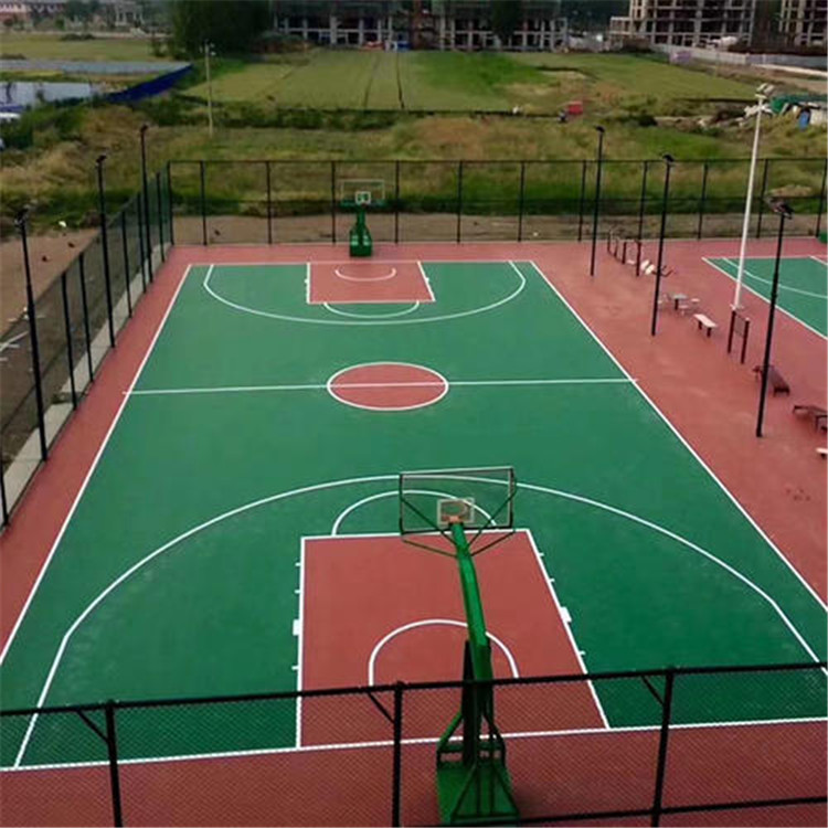 奥美佳 塑胶羽毛球场 网球场建造 硅pu篮球场施工