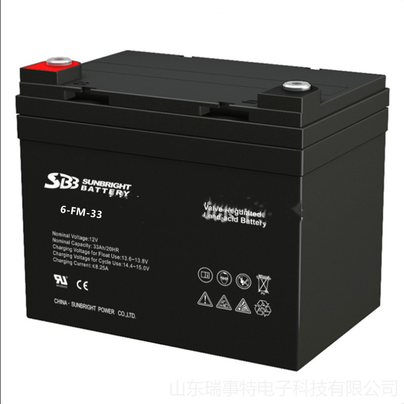 SBB圣豹蓄电池6-FM-33铅酸储能12V33AH蓄电池 圣豹耐高温蓄电池图片