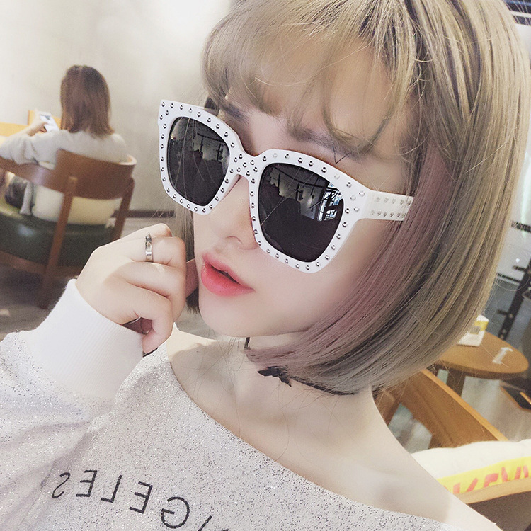 2016新品方框墨镜韩版个性铆钉太阳眼镜男女情侣潮人墨镜太阳镜示例图4