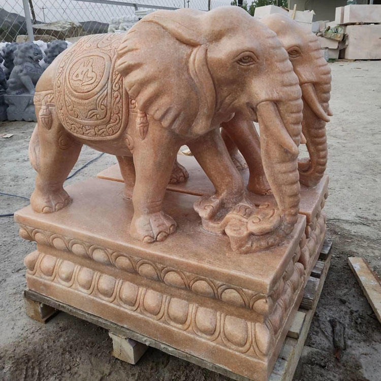 佰盛 石业石雕大象 汉白玉大象 晚霞红大象 厂家定做花岗岩大象