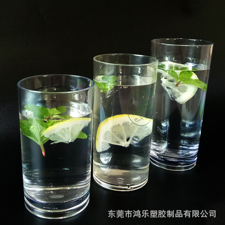 PC透明直身塑料杯厂家生产批发圆筒塑胶杯270ml亚克力塑料果汁杯示例图9