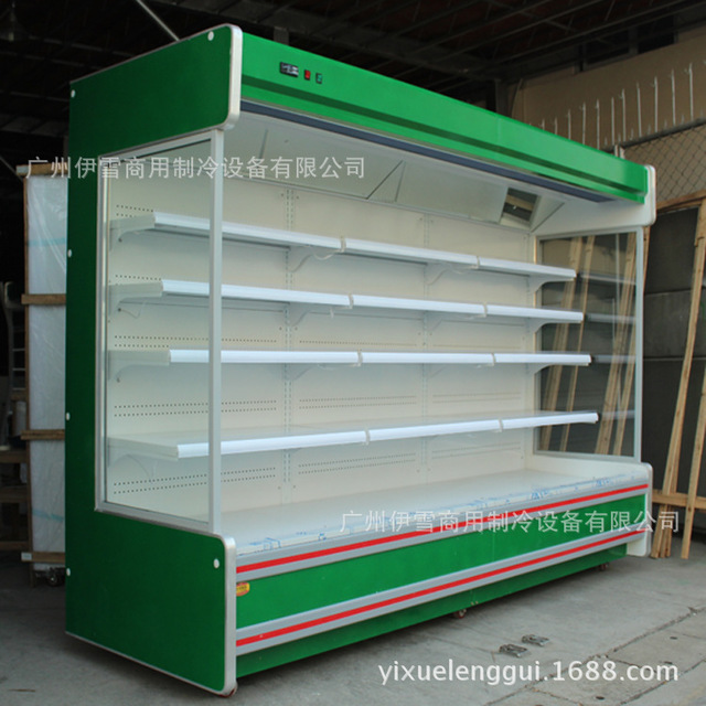 威海商场蔬菜冷藏柜 麻辣烫点菜柜 敞开式立柜 商用保鲜冰柜图片