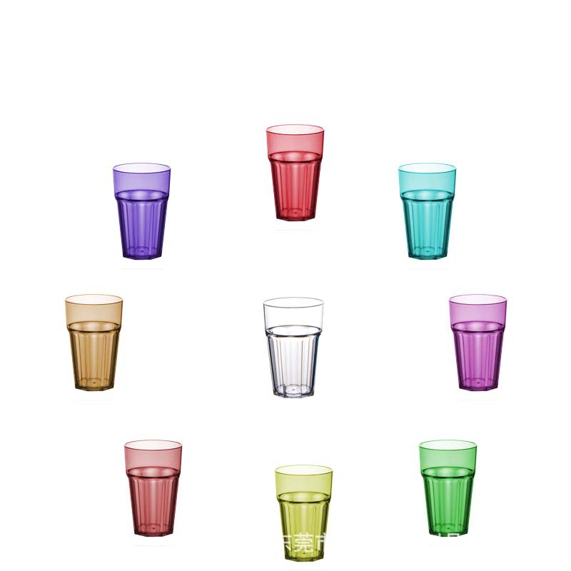 东莞厂家直销12安士八角塑料杯透明AS多边棱角杯塑料八角啤酒杯示例图14