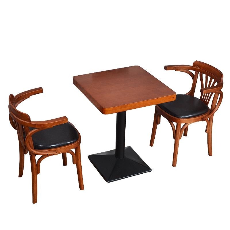 星巴克咖啡厅桌椅 实木洽谈桌椅简约组合 尚邑家具KFTZY-00120