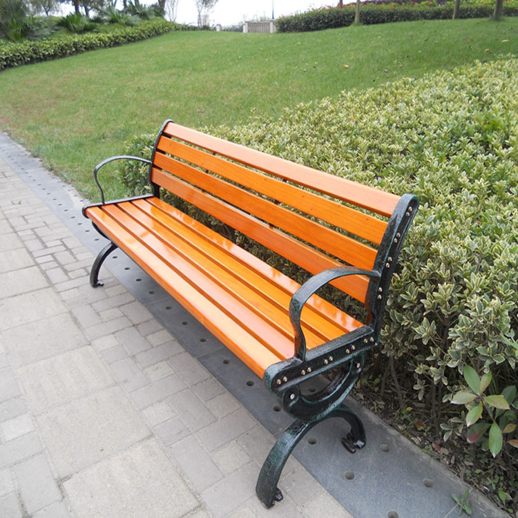 漯河 户外休闲园林椅铸铁长条排椅木座椅广场椅长条凳子公园椅示例图9
