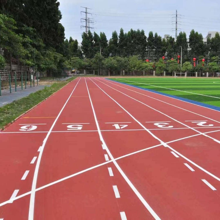 校园塑胶跑道工程 100米复合型橡胶跑道 君泰 学校防滑跑道 型号多样图片