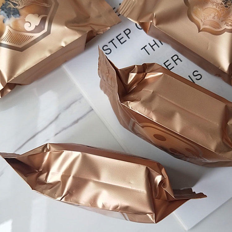 厂家定制中秋月饼包装袋 竖条塑料月饼包装袋 礼品月饼袋风琴袋
