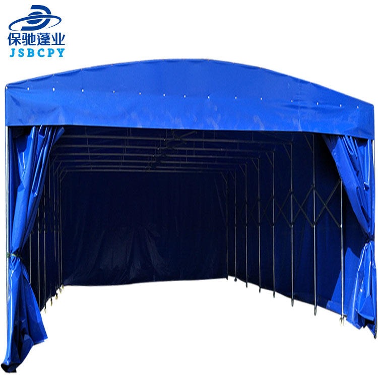 上海夜市推拉蓬 移动伸缩推拉雨棚电动遮阳棚 大型仓库活动推拉帐篷