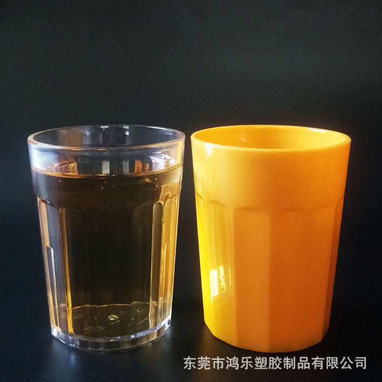 东莞厂家直销9安士茶色八角塑料杯多边棱角杯PC不碎杯杯身可印刷示例图5