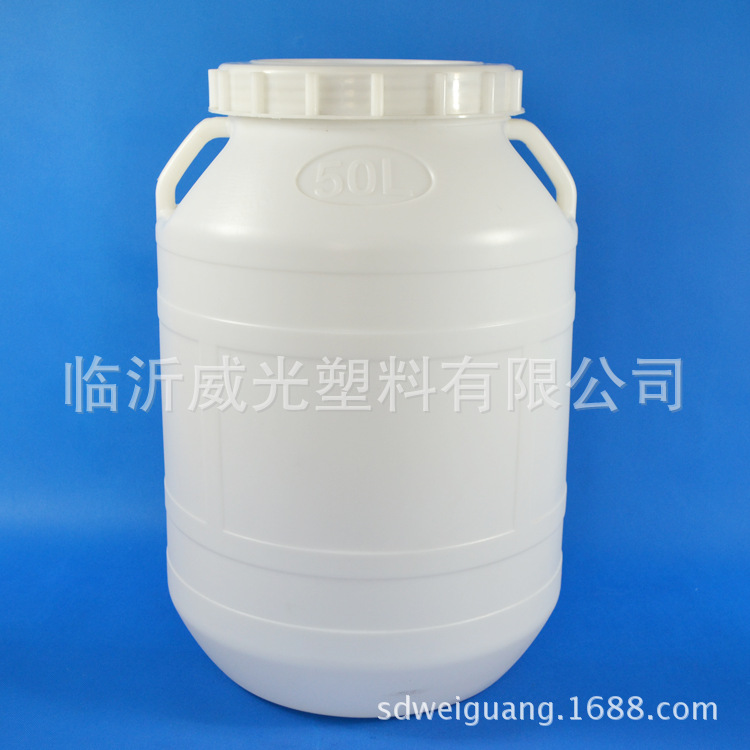 【工厂直销】威光50公斤白色民用塑料包装桶塑料桶WG50L圆桶-3示例图3