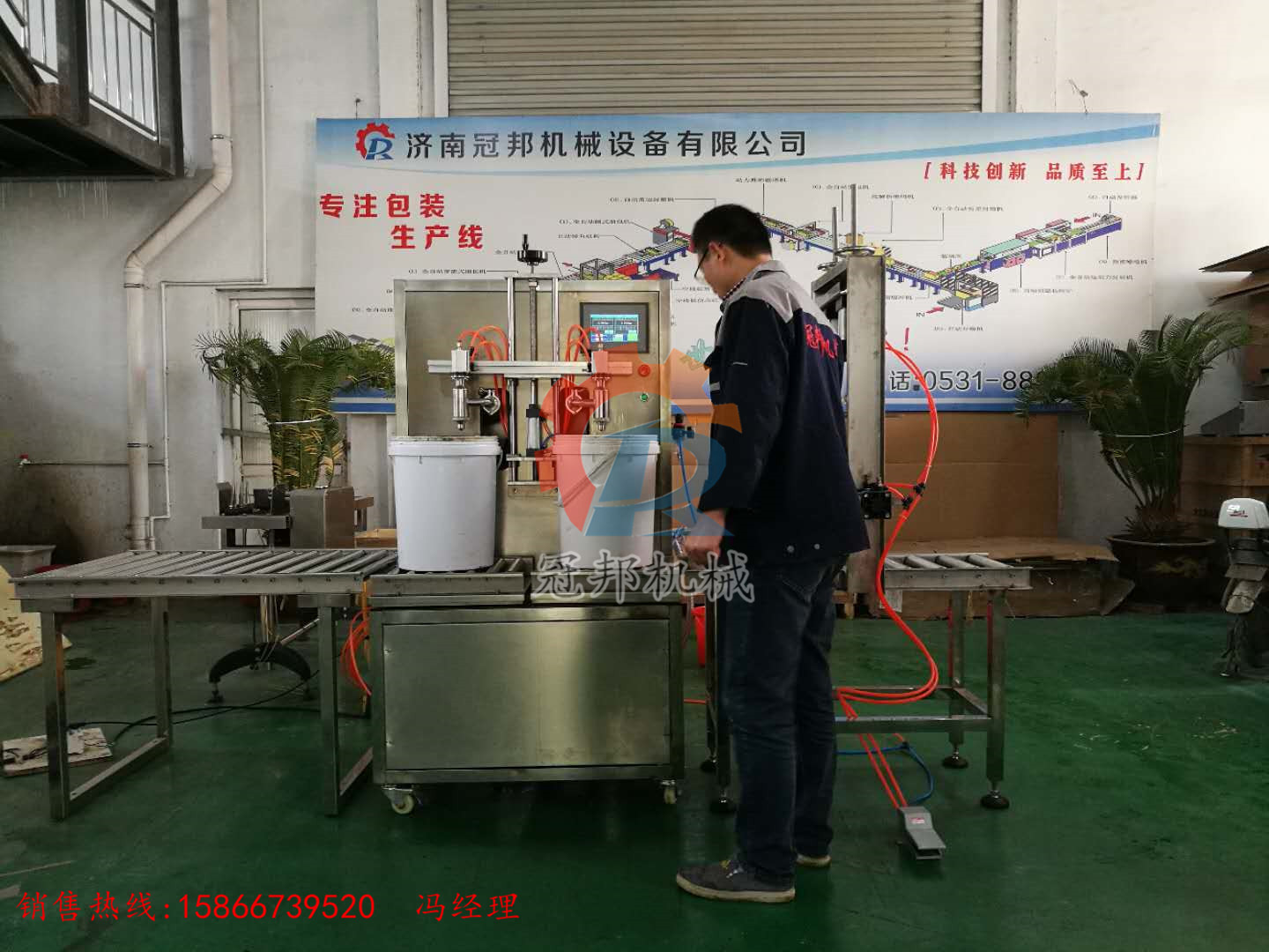 供应济南淄博青岛橄榄油灌装机 食用油灌装机 全自动称重式灌装机示例图4