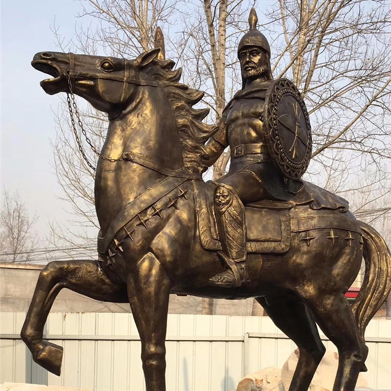 玻璃钢骑士雕塑 西方骑士雕塑 骑马武士雕塑 唐韵园林