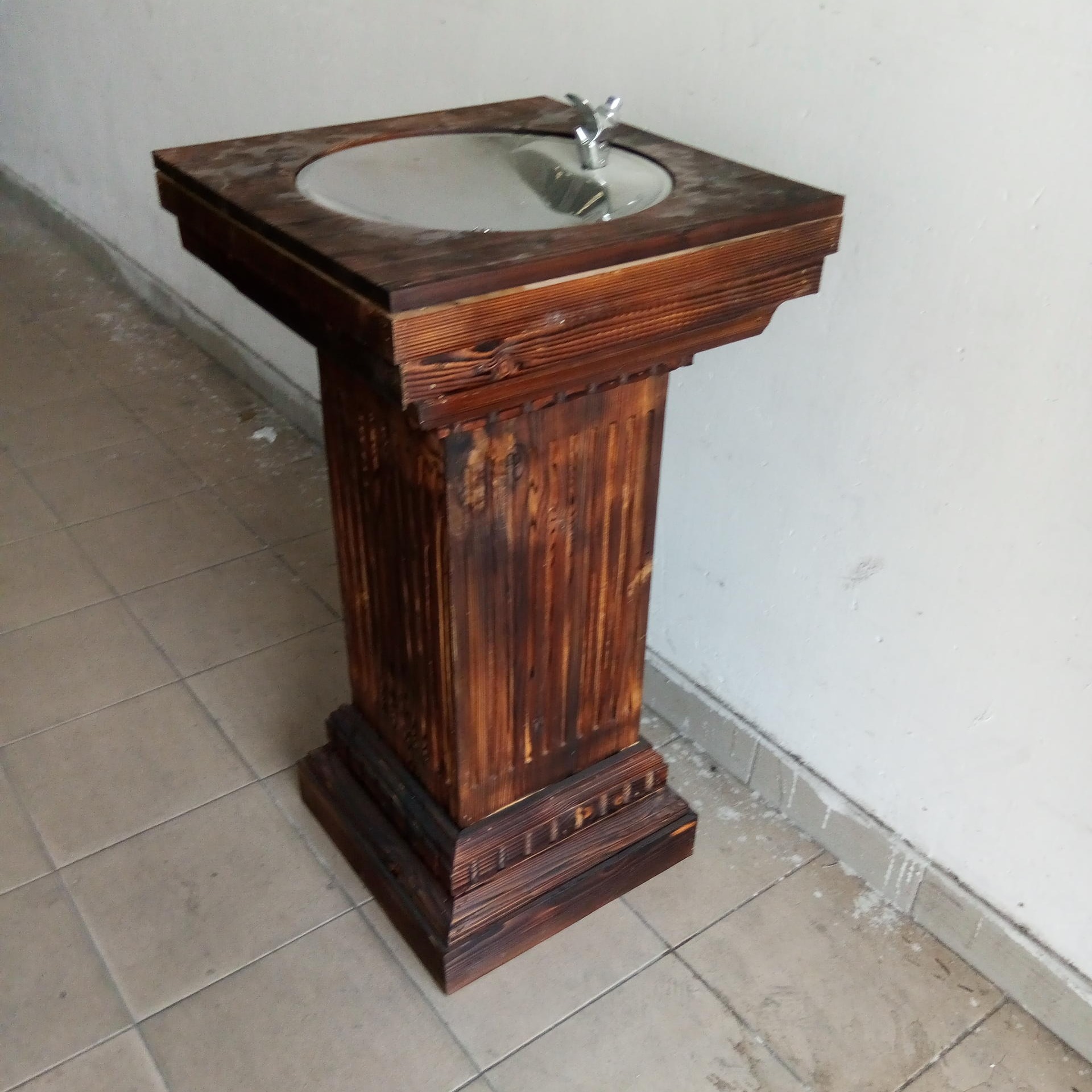 木材质公共饮水台 公共直饮水台 不锈钢节能饮水机