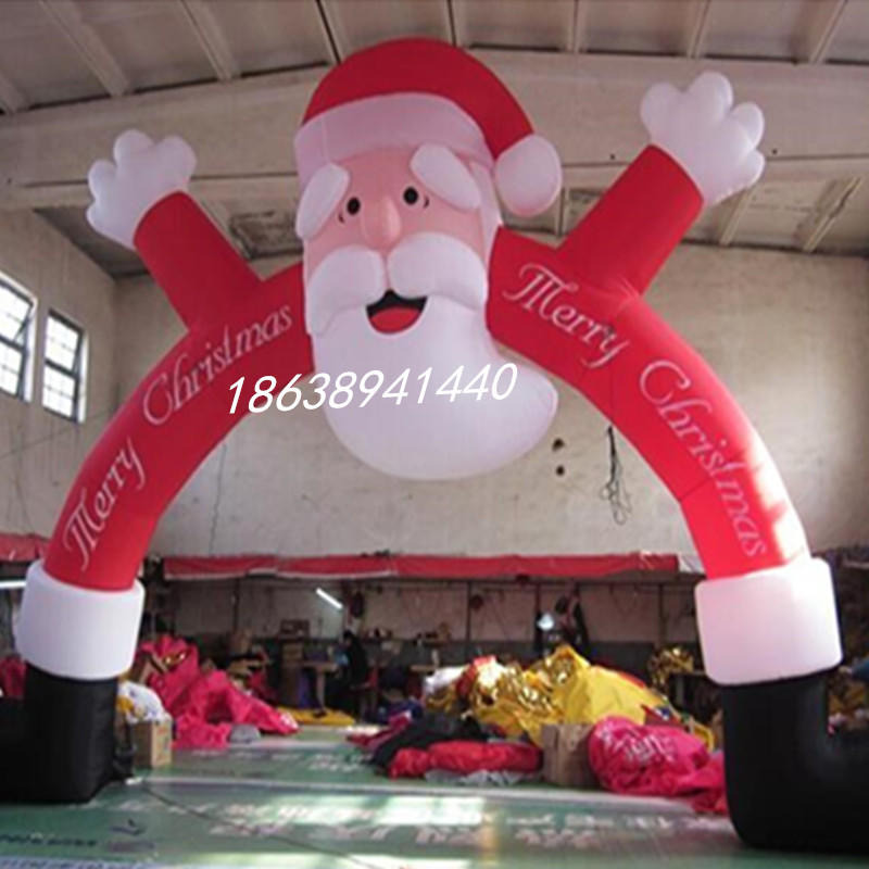 万之利 厂家直销定制充气圣诞老人模型圣诞雪人树拐杖气模装饰道具价格图片