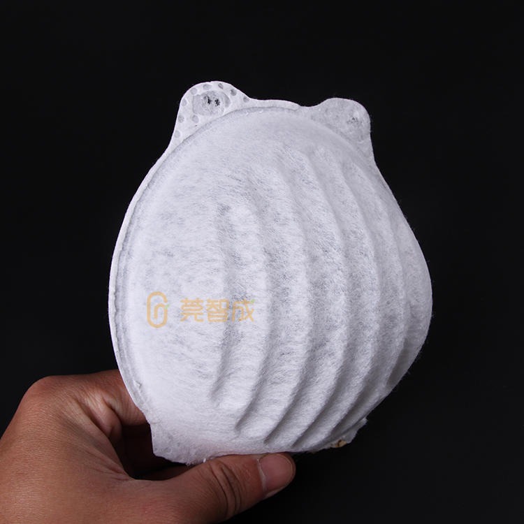 智成纤维定制杯型口罩热轧棉 口罩用针刺棉 可热压拱形形状