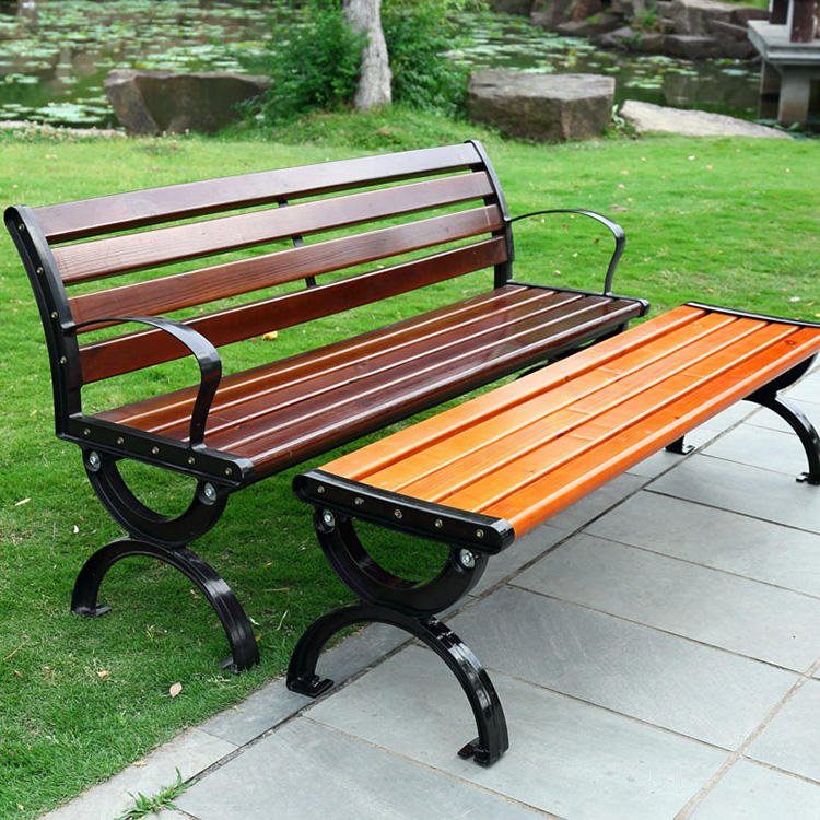 框架结构实木长椅 户外公园休闲椅 防腐木长凳子 承接工程单
