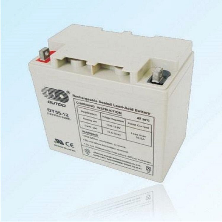 OUTDO奥特多蓄电池12V55AH 阀控式免维护铅酸蓄电池OT55-12 经销商报价 UPS专用电源