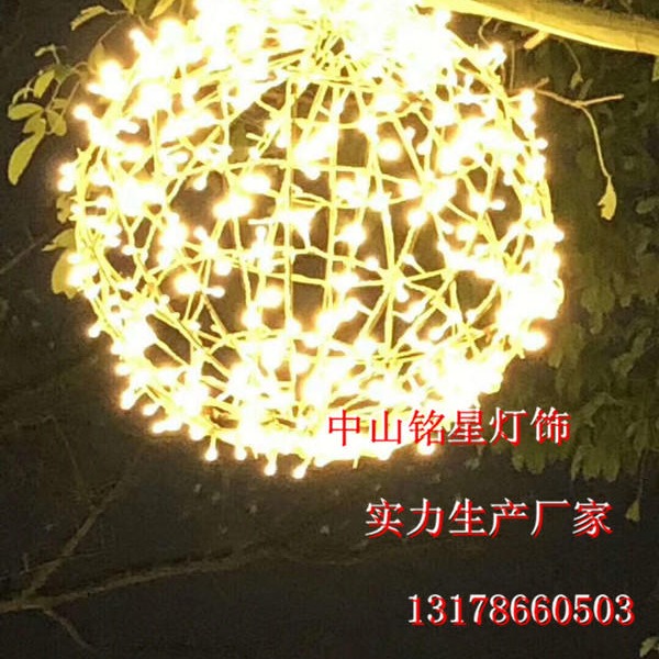 LED灯串灯光节彩灯装饰灯圆球树灯公园花坛庭院户外防水景观灯藤球