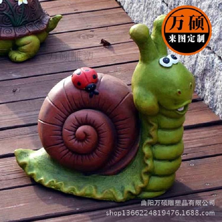 蜗牛雕塑 玻璃钢动物雕塑 仿真卡通昆虫雕塑定制  万硕