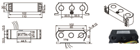 安科瑞,测量型电流互感器,AKH-0.66-80I,额定电流比1000-3000/示例图22