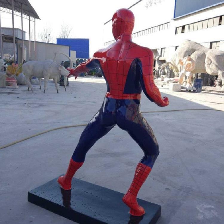 万硕 厂家生产加工定制玻璃钢游戏人物雕塑 复仇者联盟蜘蛛侠雕塑图片