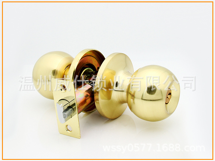厂家直销 607 拉丝金 三杆球形锁 房门 浴室锁 优质厂家 五金锁具示例图7