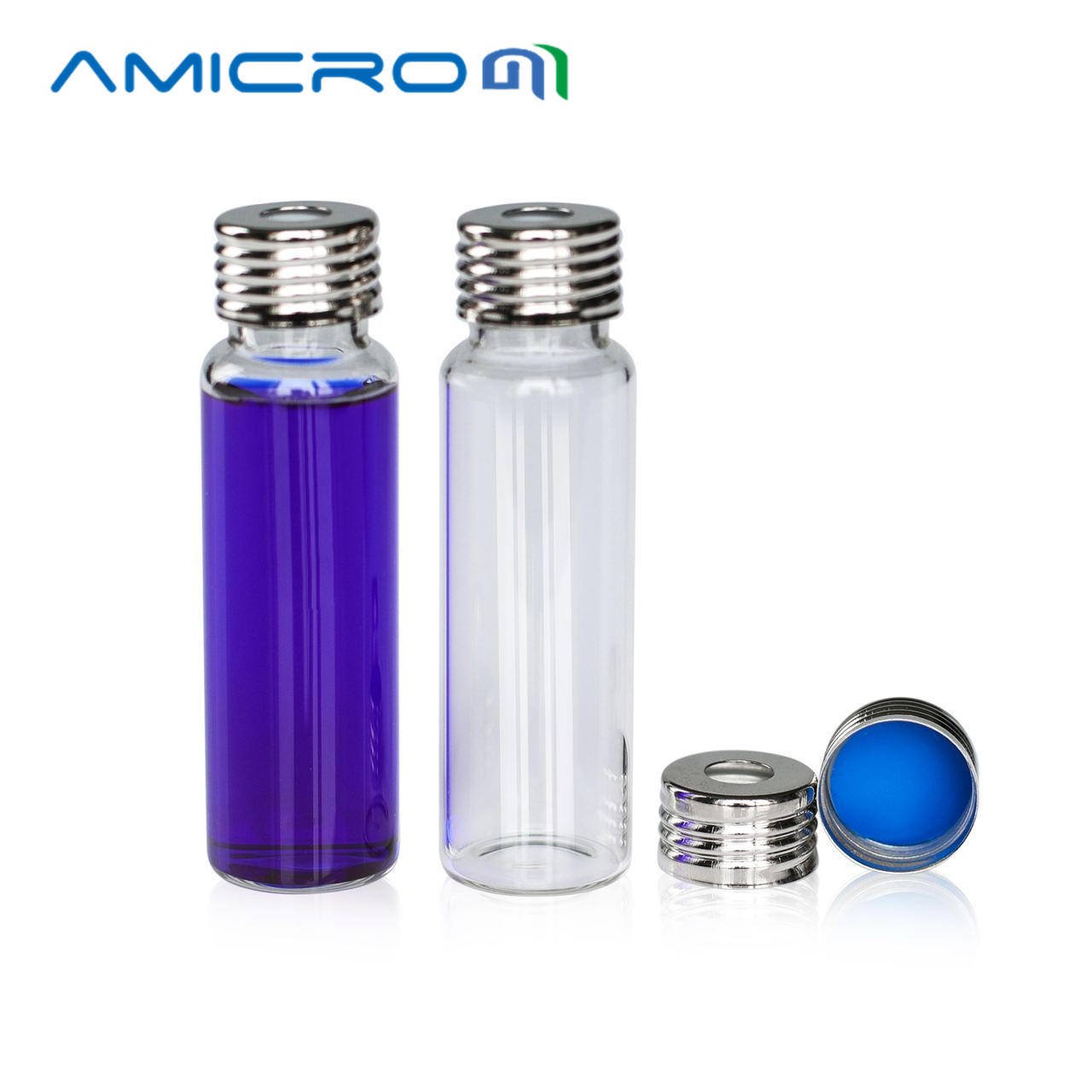 Amicrom瓶20ml玻璃样品瓶液相瓶精密螺纹顶空瓶圆平底玻璃瓶20mL 100只/盒B-20ML-18-V1001图片