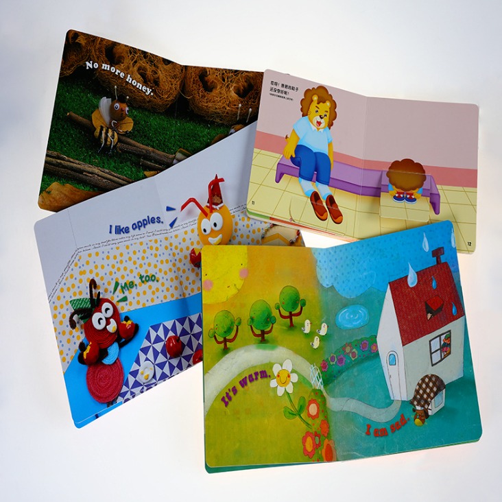 专业生产儿童画册立体书定制 DIY儿童立体翻翻书对裱书异形板纸书图片