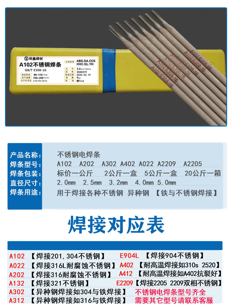 上海A102不锈钢电焊条E308-16不锈钢焊条普通家用电焊机焊接304 308白钢电焊条2.5mm3.2mm4.0mm示例图10