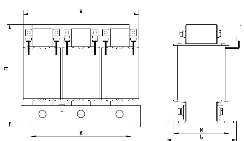 厂家直销 输入交流电抗器 375KW变频器适配进线电抗器电流1000A示例图2