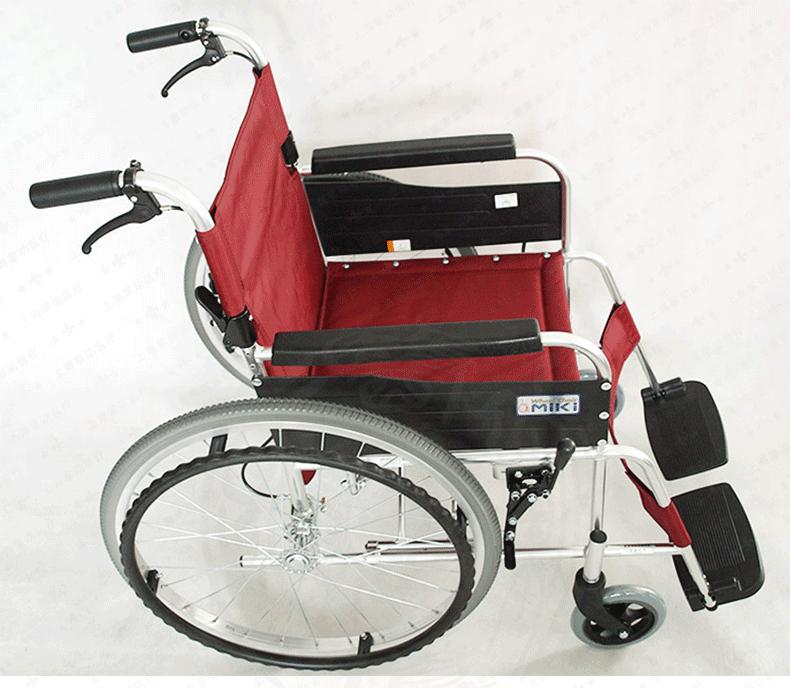 批发MiKi三贵轮椅MPT-43L 轻便折叠 免充气老人残疾人代步车示例图7