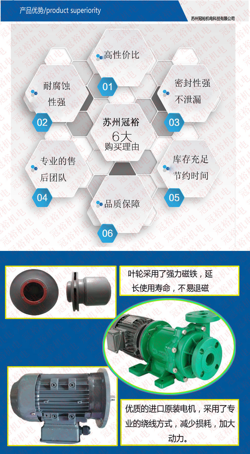 供应世博磁力泵 NH-403PW-F-FV四氟塑料耐腐蚀世博磁力泵 现货示例图8