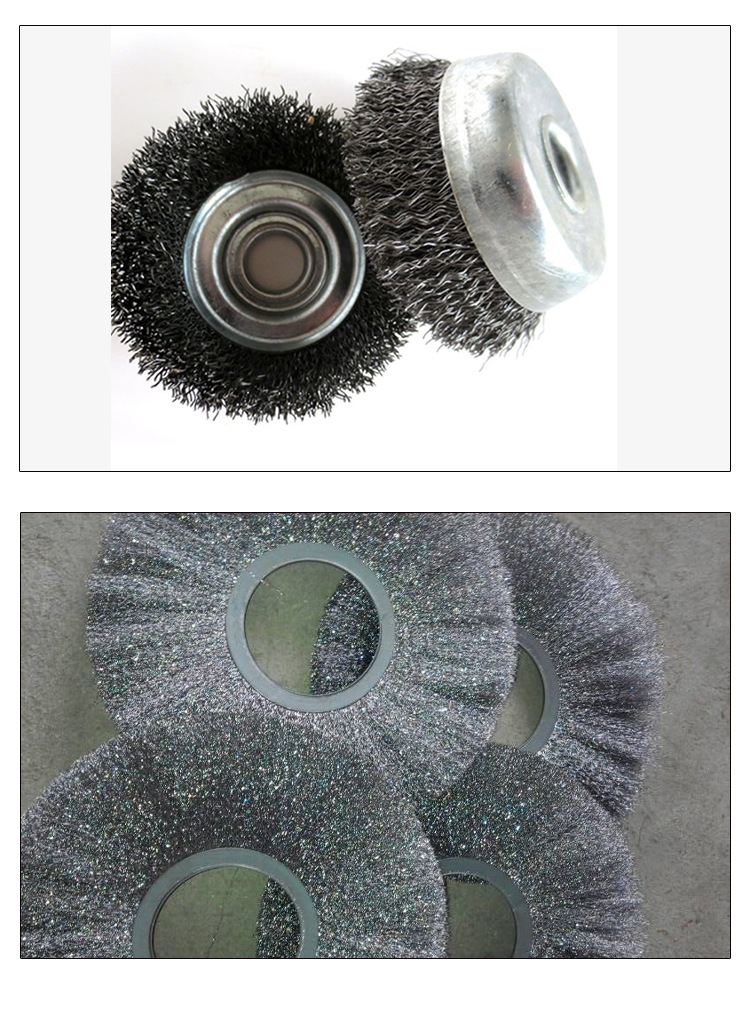 厂家直销扭丝钢丝轮 金属除锈钢丝刷 平行钢丝轮 磨光机用钢丝轮示例图9