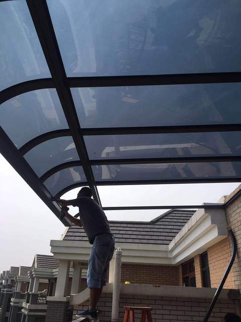 铝合金雨棚 定制透明露台阳台窗户雨篷 遮阳遮雨篷雨搭加厚车棚图片