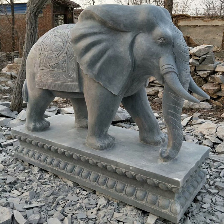 石雕大象 雕刻石雕大象 汉白玉石象门口摆件