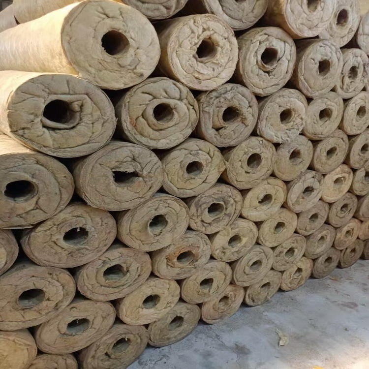河北岩棉管生产厂家 加工定制高温憎水岩棉保温管 防火型岩棉管壳