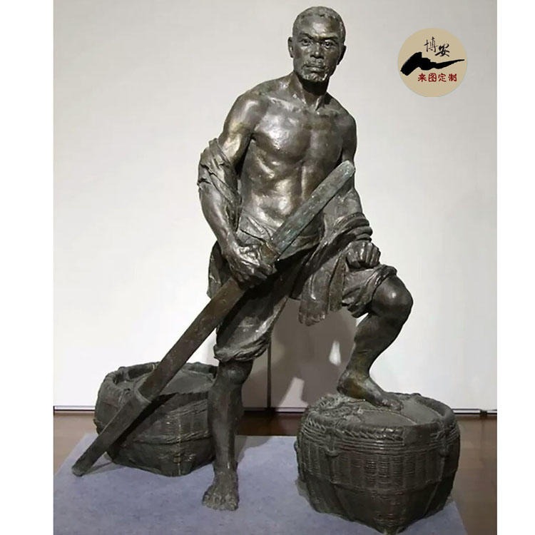 仿铜人物雕塑 抗战主题雕塑 贫苦农民劳作人物雕塑 抗战人物雕塑 支持定做 博安