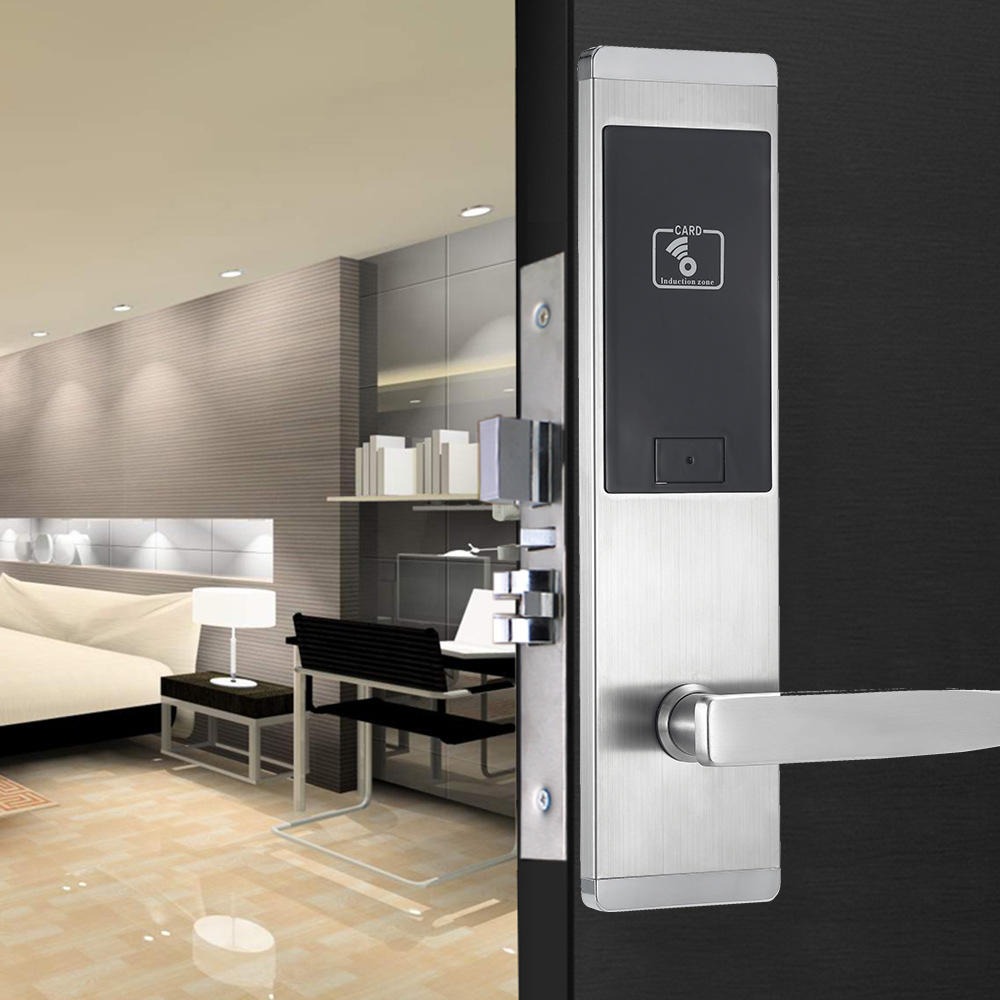 不锈钢宾馆刷卡锁 薄款酒店磁卡门锁 旧门更换酒店锁