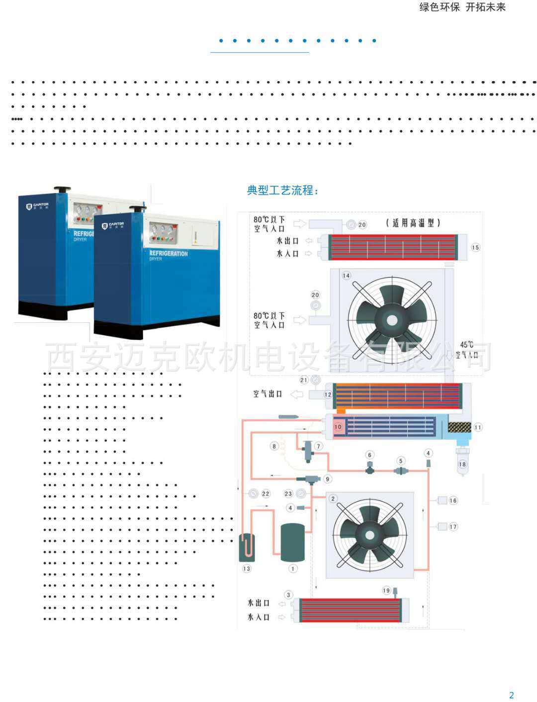 开贝拓冷干机、 CFKA-15N 、2m3开贝拓干燥机、开贝拓吸附式干燥示例图3