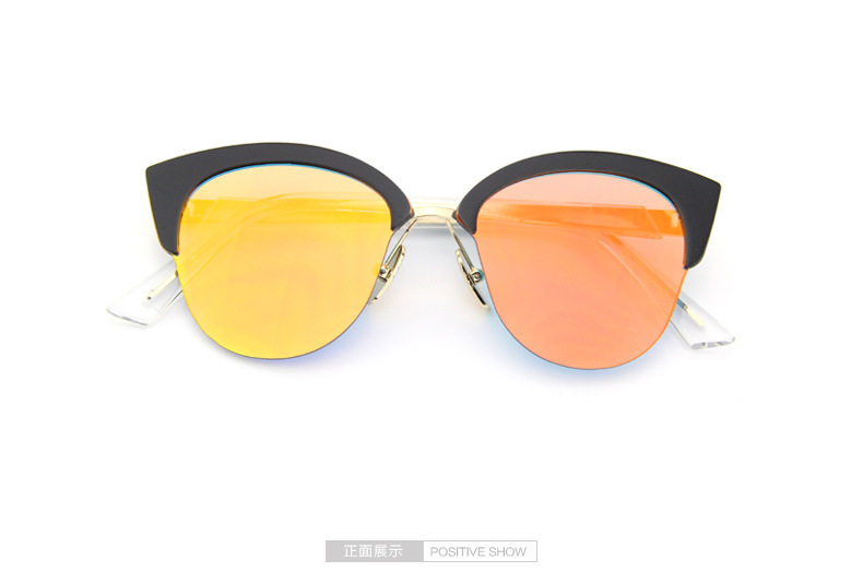 2016新品韩版糖果色半框太阳镜 潮人墨镜 彩膜墨镜大圆形太阳眼镜示例图11