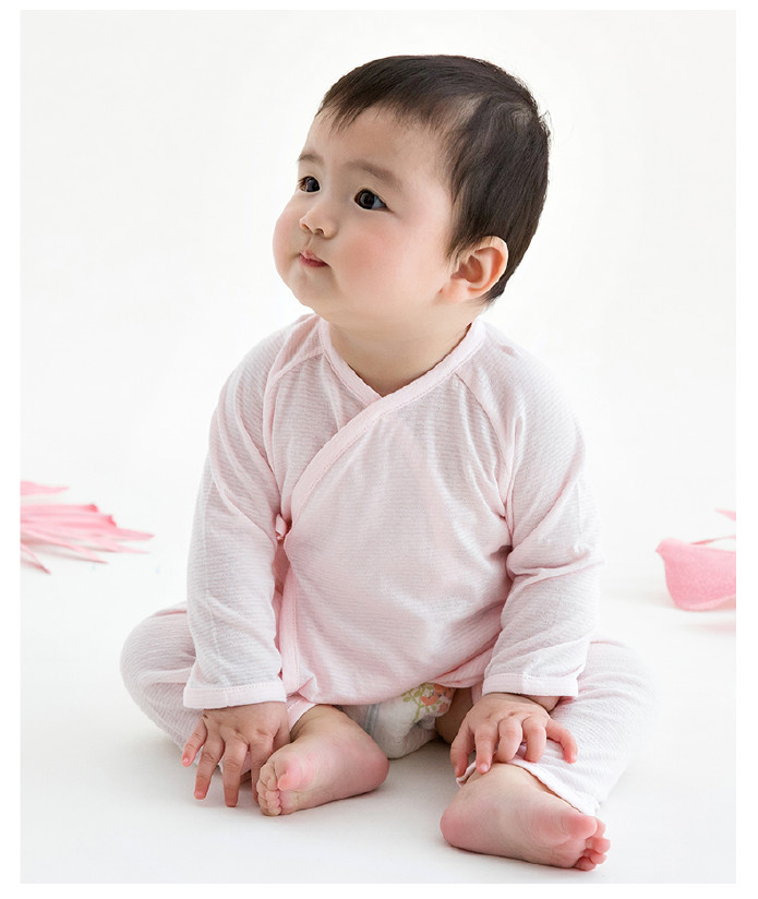 佩爱 新生儿竹纤维棉夏季透气婴儿内衣套装 0-3个月宝宝和尚服示例图9