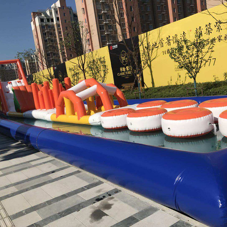 北京充气水上乐园 40米水上冲关 众暖熊水上乐园厂家